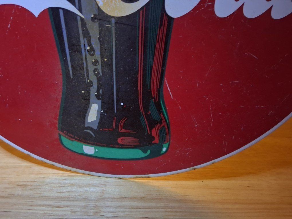 coke solid metal sign