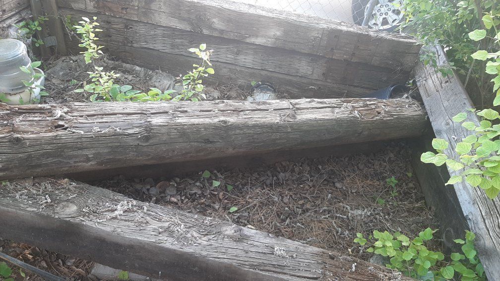 12 Railroad Ties for Landscaping Outdoor Wood Barriers Weathered
