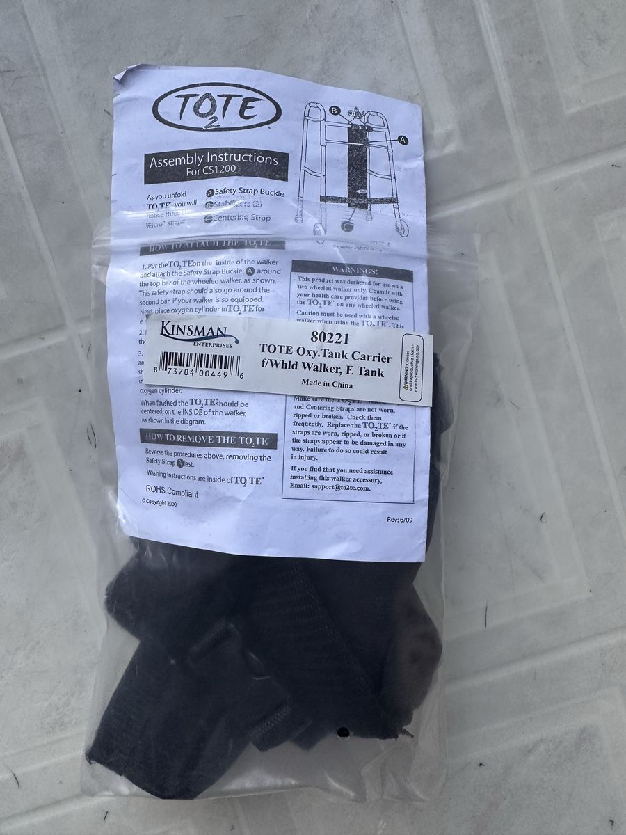 Oxygen Tank Bag For A Walker