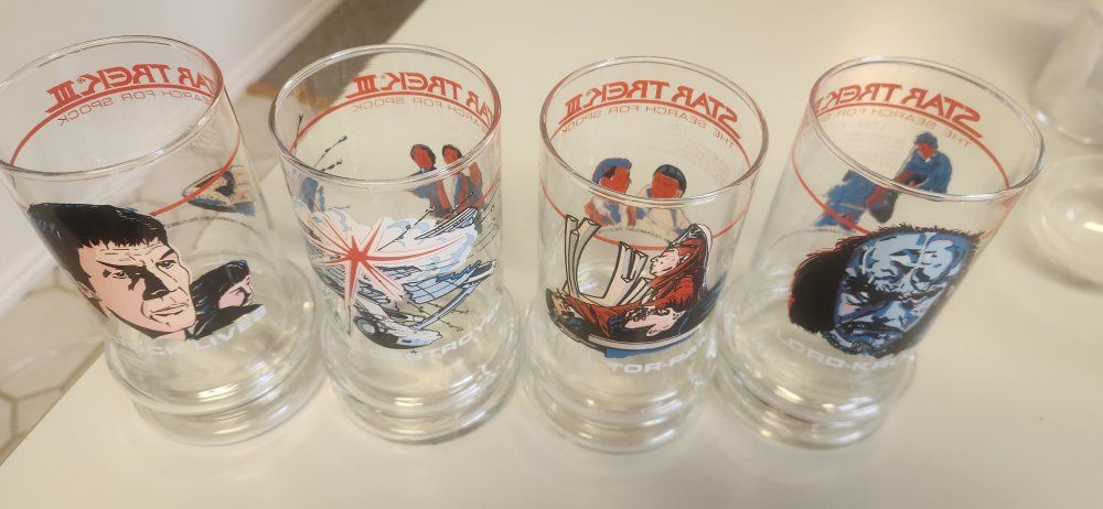 Vintage 1984 Taco Bell Star Trek III: The Search for Spock Collector Drinking Glass Set of 4