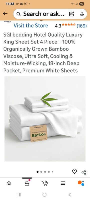 New in Package ! King Bamboo Sheet Set