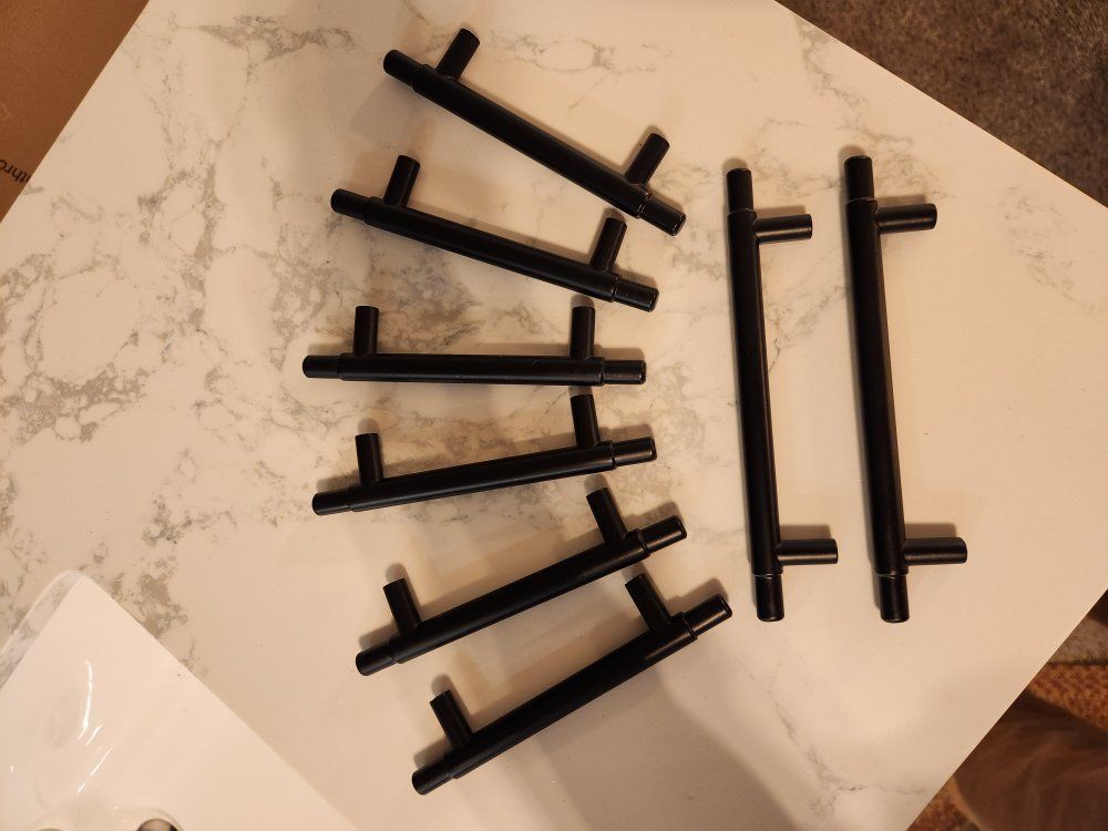 Black round metal drawer pulls new