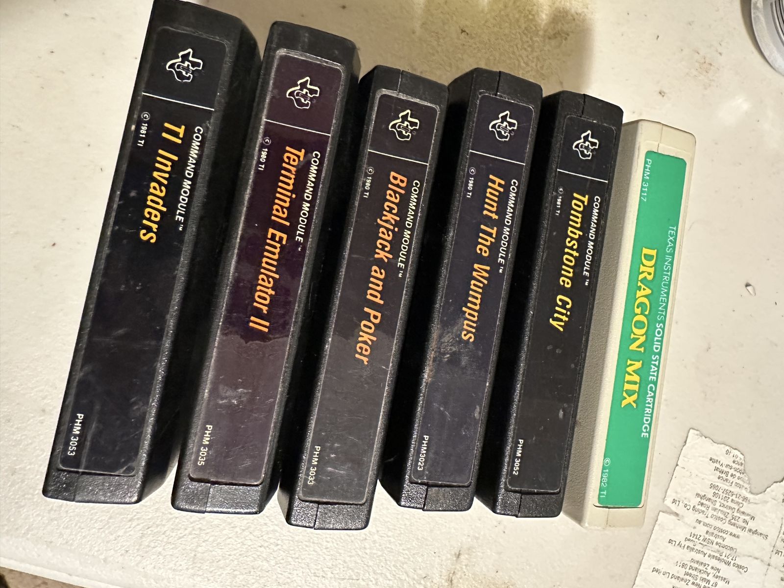 Lot of 6 Texas Instruments TI-99/4A Command Module Game Cartridges