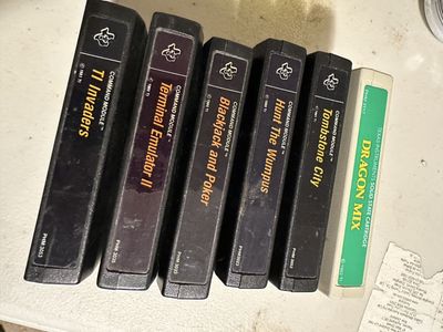 Lot of 6 Texas Instruments TI-99/4A Command Module Game Cartridges