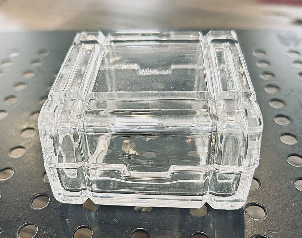 vintage crystal square lidded trinket box