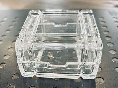 vintage crystal square lidded trinket box