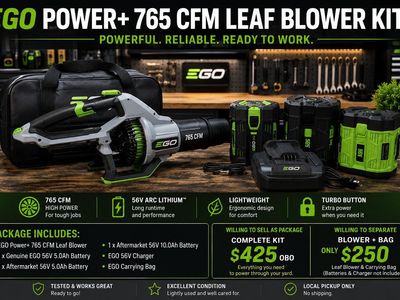 Ego 765 Blower- With or without batteries and charger