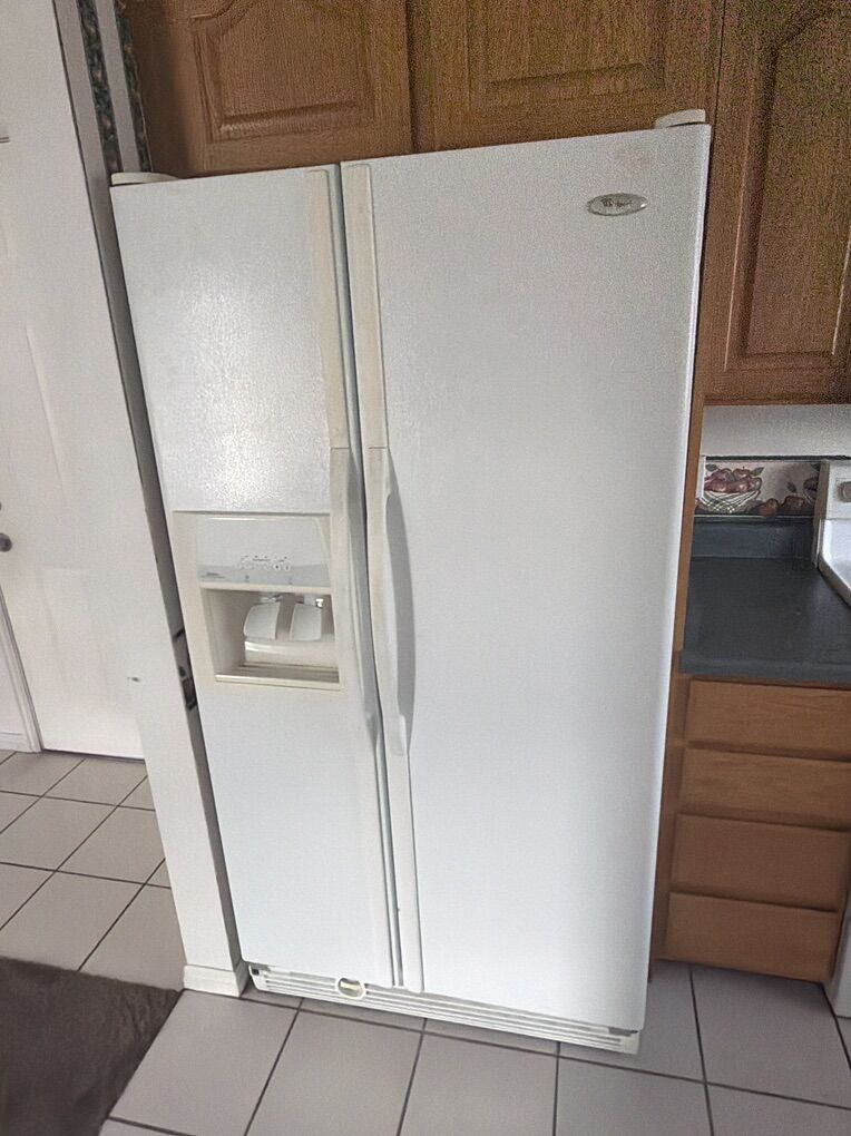 White Side-by-side Whirlpool Fridge