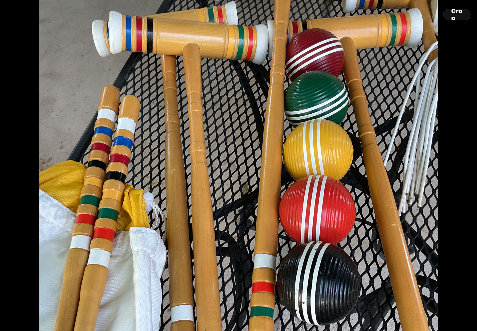 VTG 1980’s Forster Croquet Set, Complete W / 5 Balls