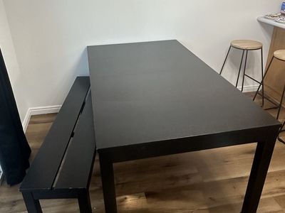 Kitchen table with bench - table has leaf