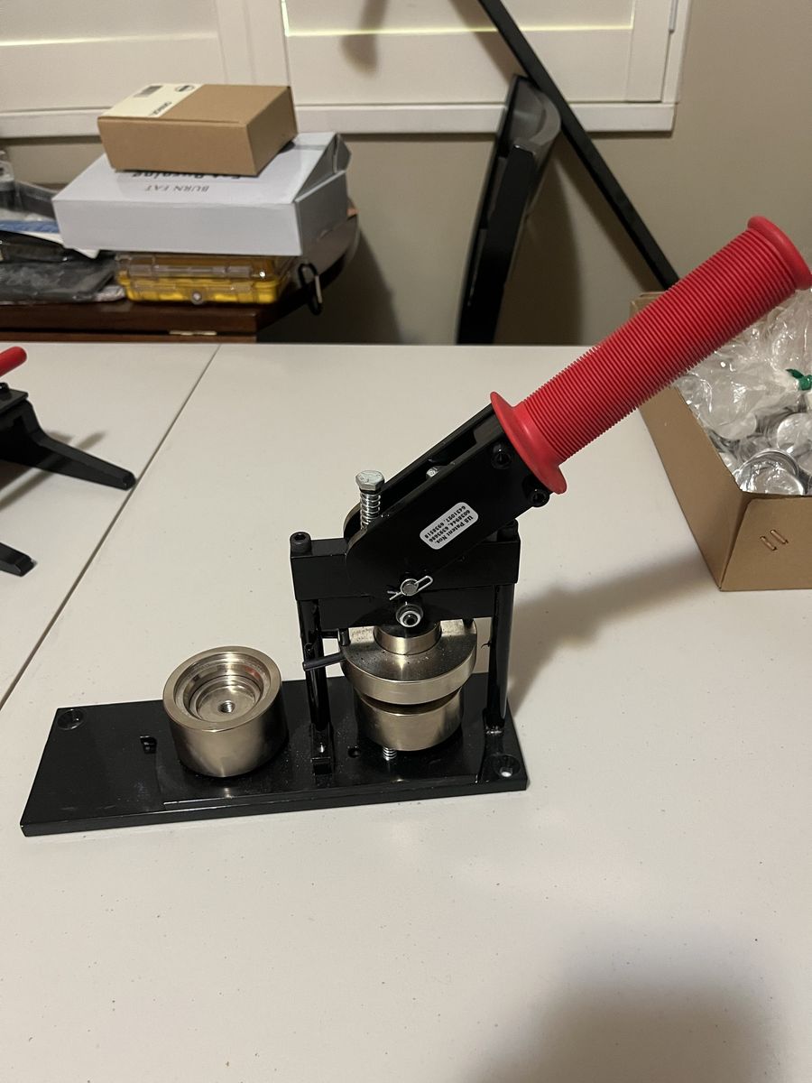 Button making press and graphic punch machine for 1.5 inch buttons