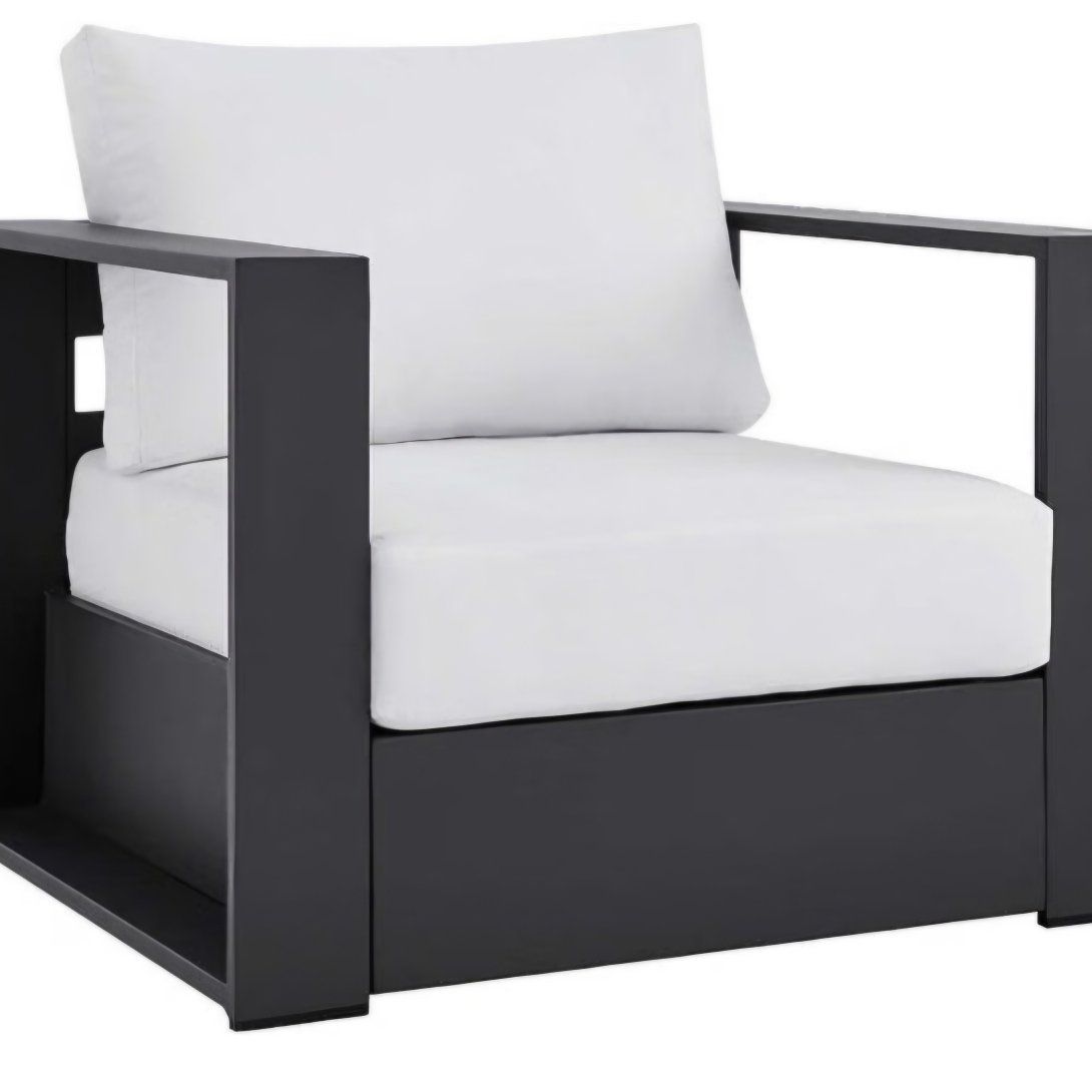 Modway Tahoe Aluminum Outdoor Patio Armchair in Gray White