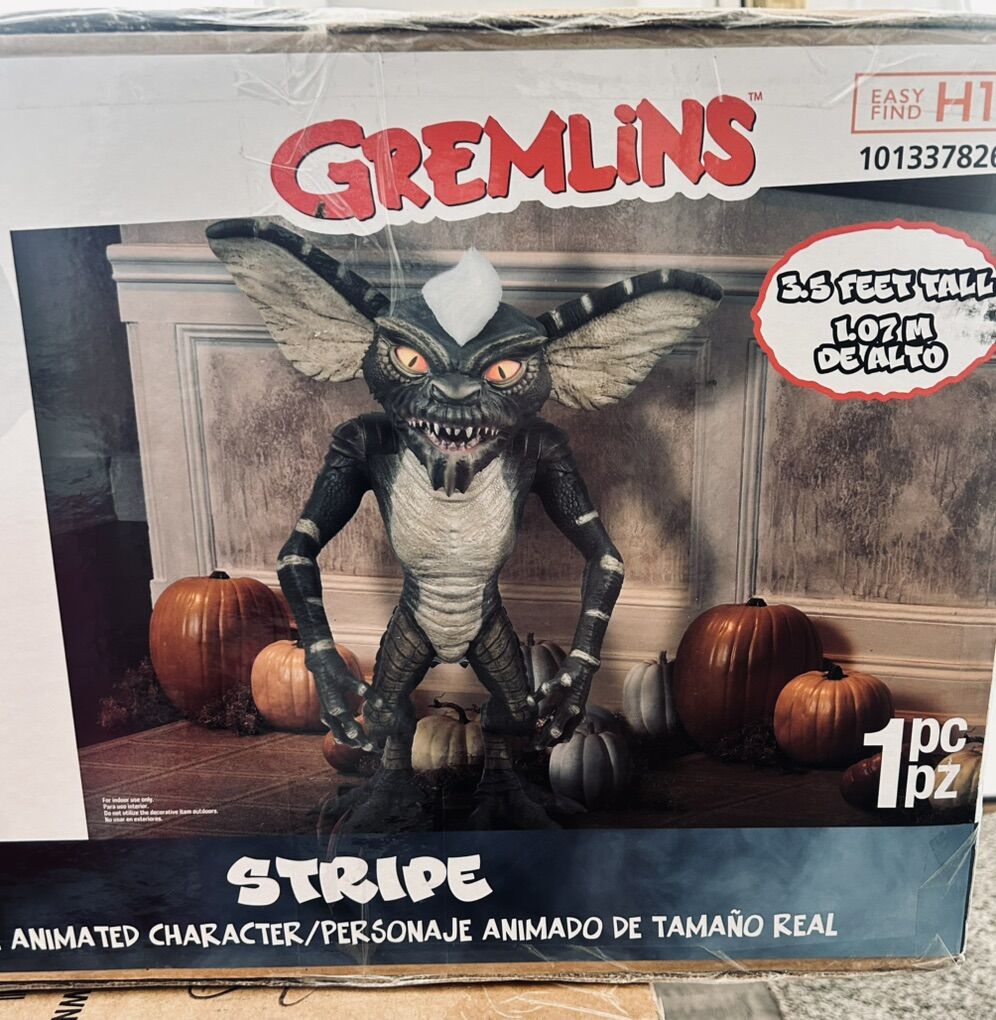 Gremlin Stripe Animated Audio Halloween Decoration