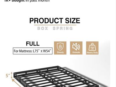 Full mattress, low to the ground bed frame, and mattress topper