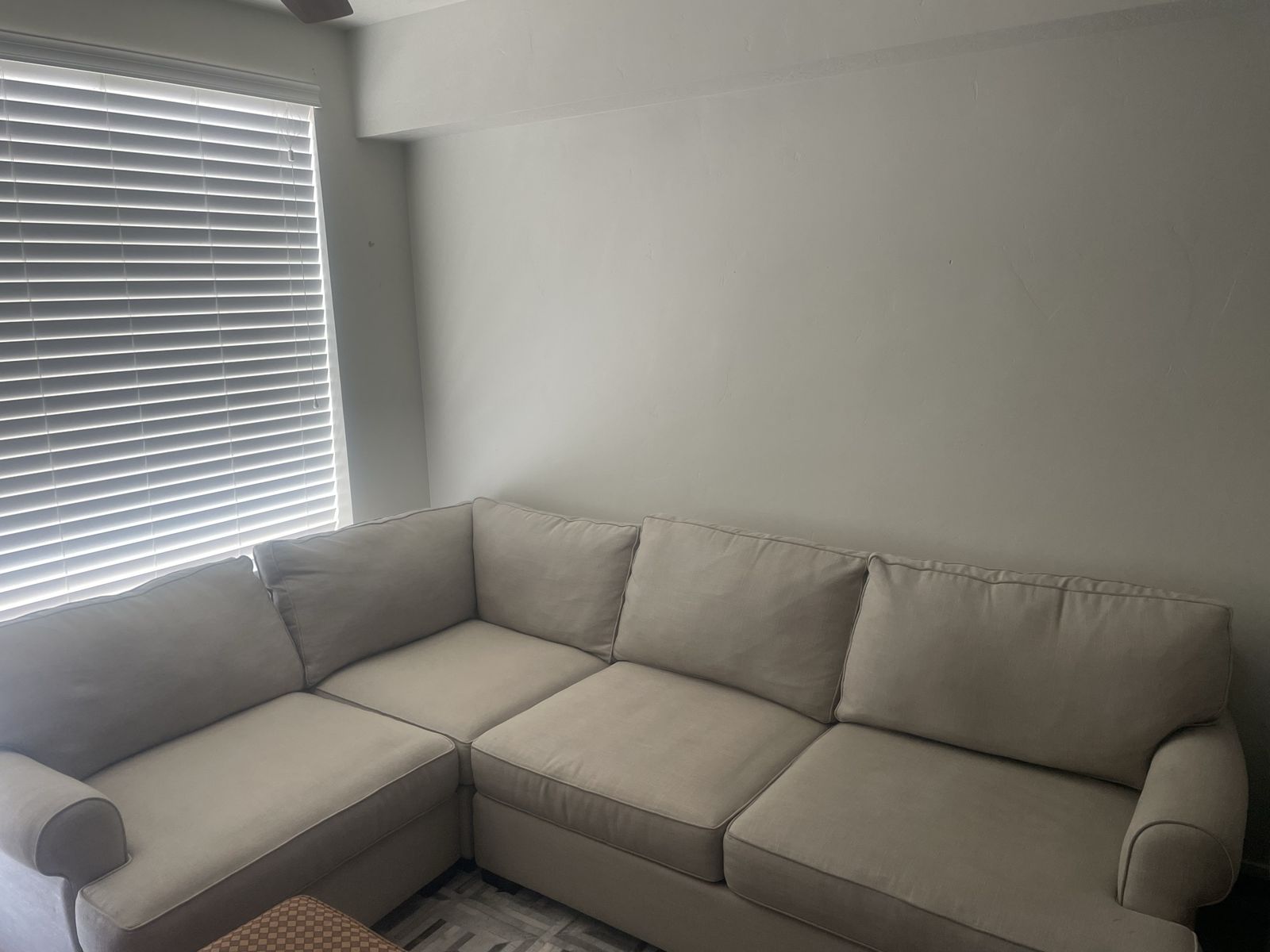 Pottery Barn PB Comfort Roll Arm Sectional – Light Linen | $550