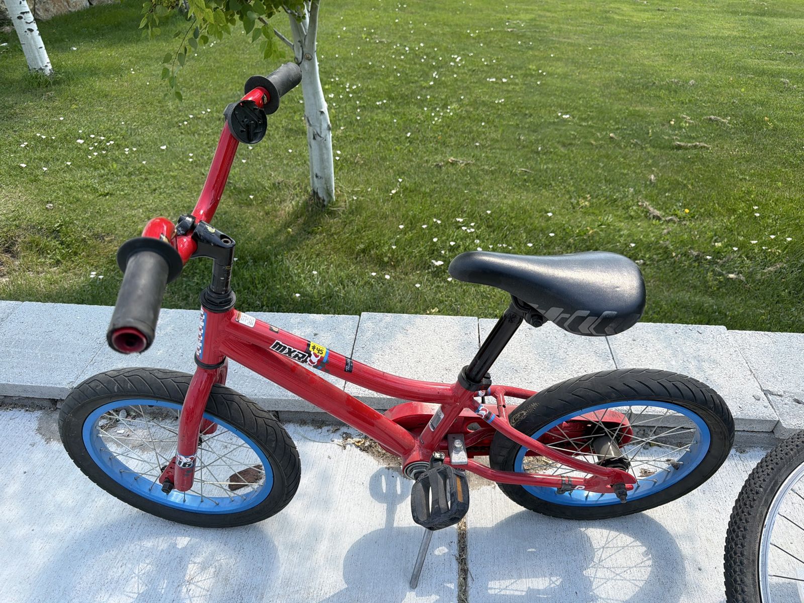 Red MXR Kids' Balance Bike - Training Wheels Ready, Used Condition