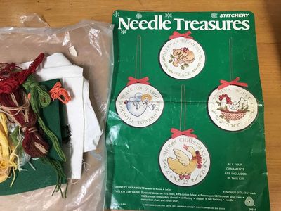 Needle Treasures Country Ornaments, Started or Harvest Love, Both Started not Finished
