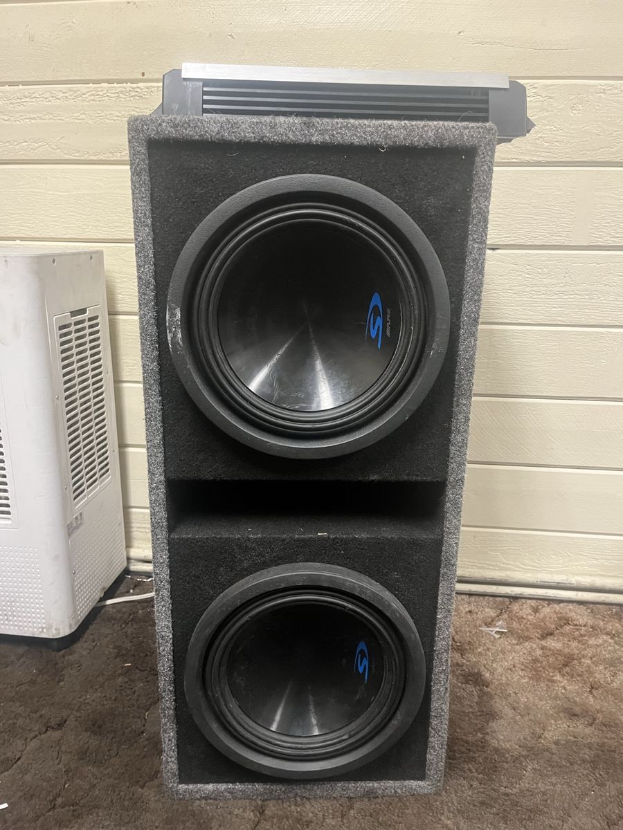 2 10” ALPINE TYPE S SUBS WITH AMP