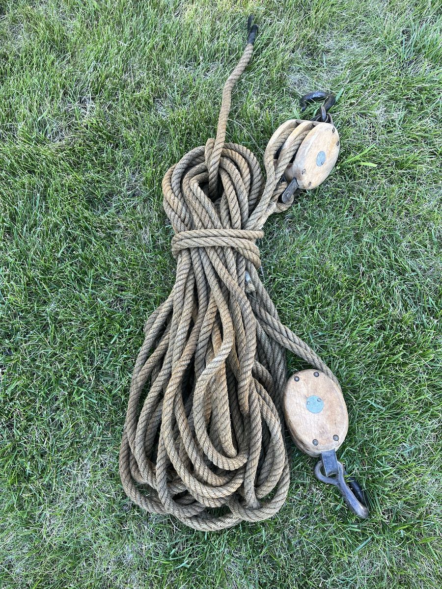 Awesome Antique Large Block and Tackle - Use It or Display It