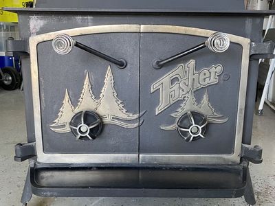 Fisher Cast Iron Stove/Wood Burning Fire Place