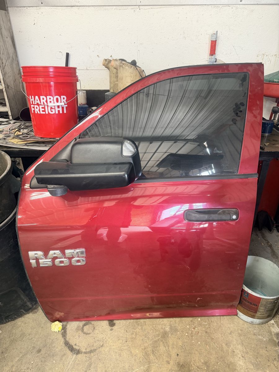 Ram 1500 2500 3500 front drivers door in prp red