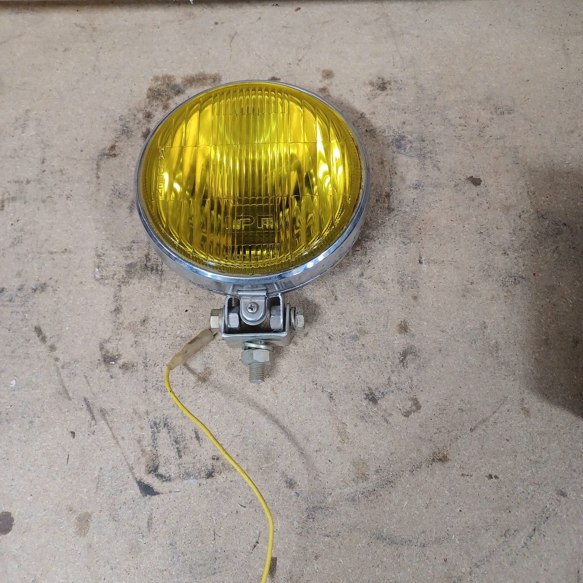 Vintage amber and chrome fog light