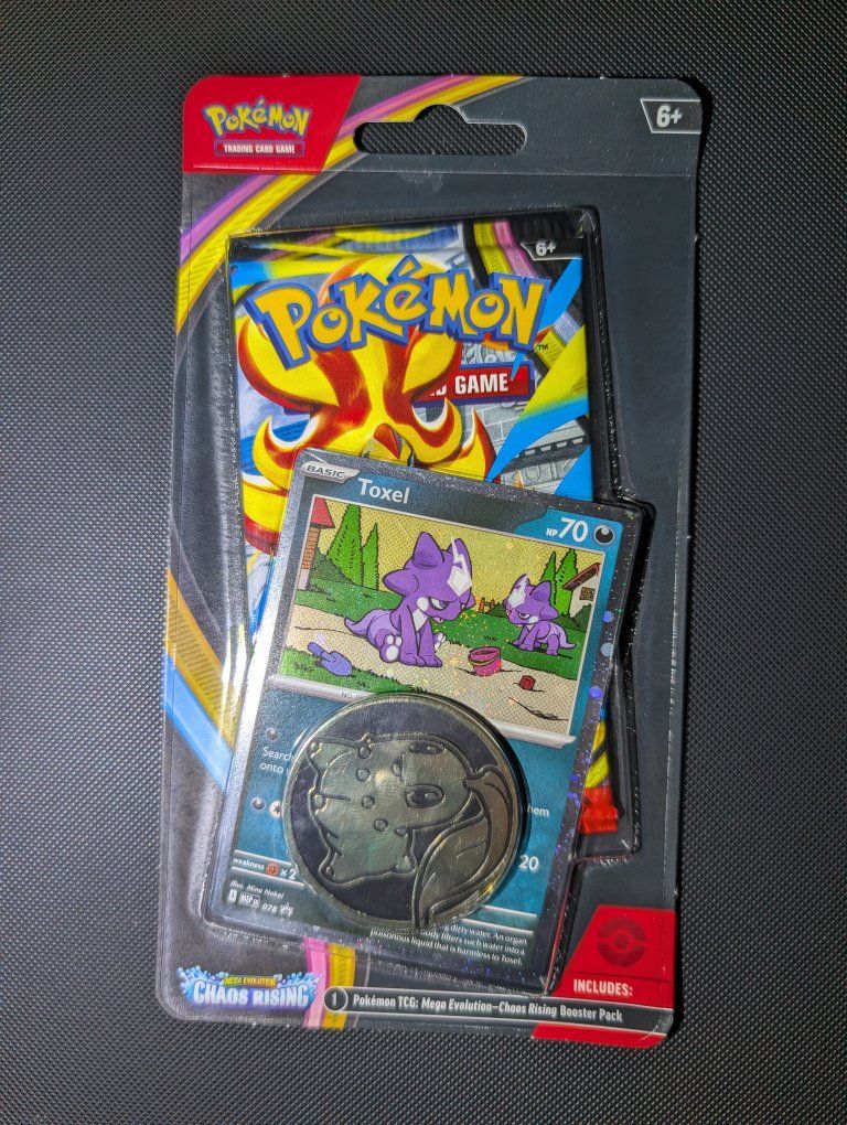 Pokemon TCG Mega Evolution Chaos Rising Booster Pack with Toxel Promo Card & Coin