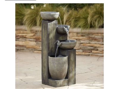 John Timberland Four Tier 40 1/2" LED Cascading Floor Outdoor Fountain