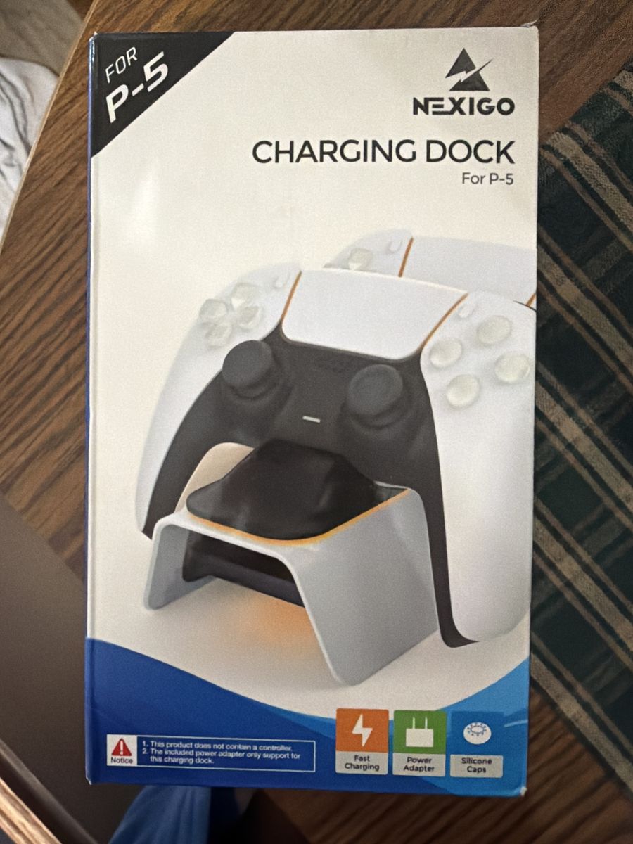 Nexigo Charging Dock for PlayStation 5 PS5 Controllers - Fast Charging, Power Adapter & Silicone Caps Included