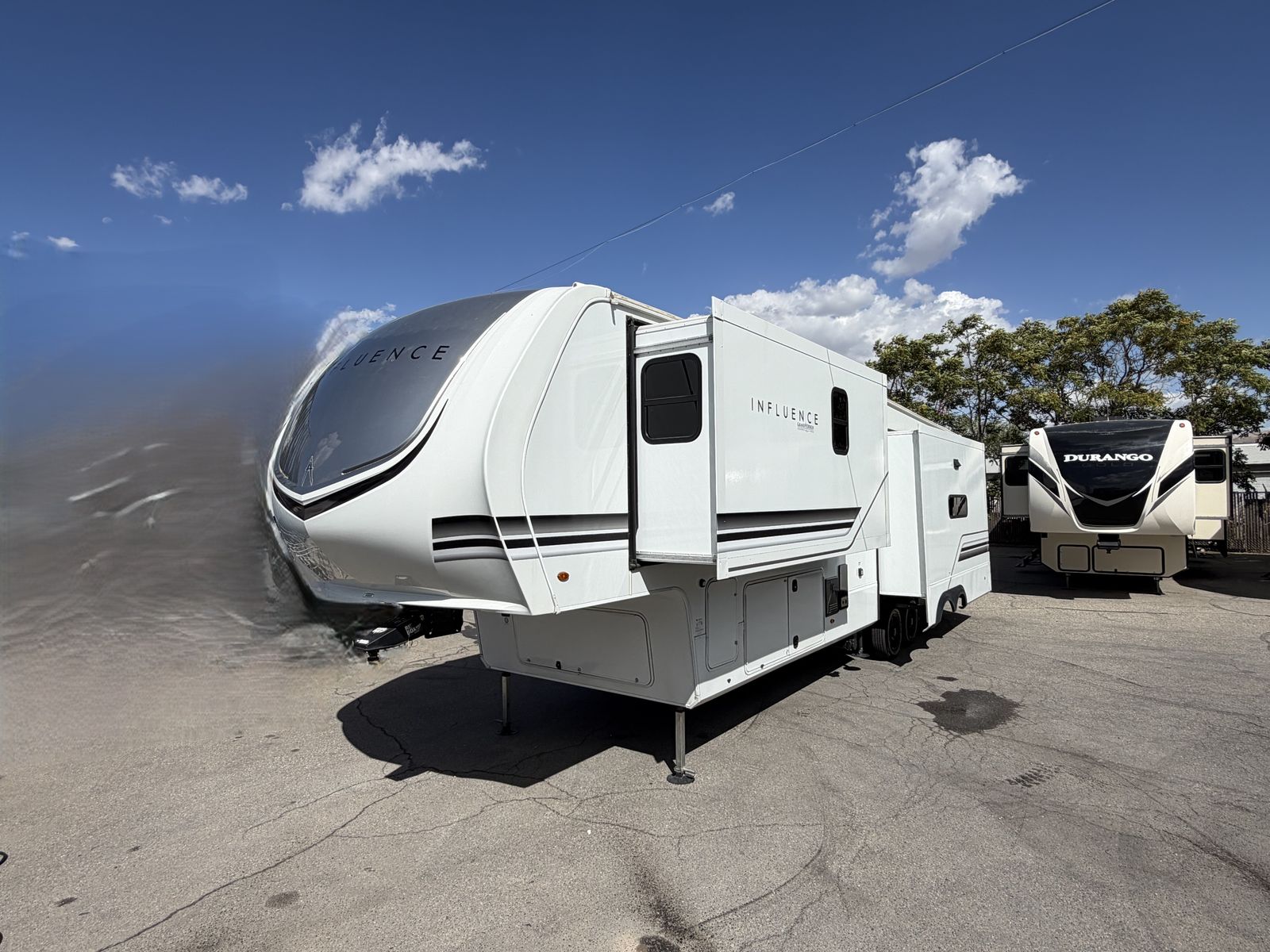 1 Owner, King Bed, Solar, Like new 2025 Grand Design Influence 3503GK like Luxury Mobile Suites Big Country DRV
