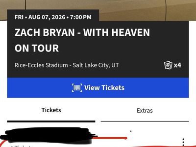 Zach Bryan With Heaven On Tour Ticket - Rice-Eccles Stadium Aug 7 2026