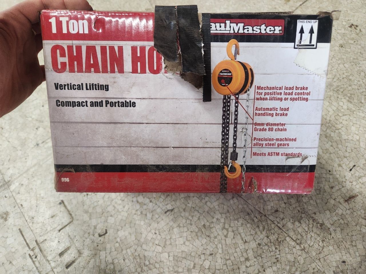 Haul Master 1 Ton Chain Hoist and 2 Ton Push Beam Trolley
