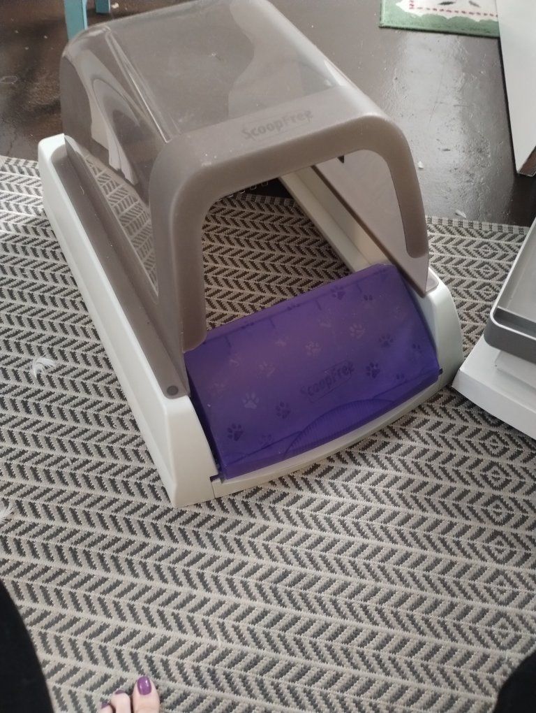 PetSafe ScoopFree Automatic Self-Cleaning Litter Box with Hood and Power Adapter