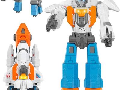 3-in-1 Transforming Robot Toy Action Figure - Space Shuttle, Mag Warrior, & Firearms