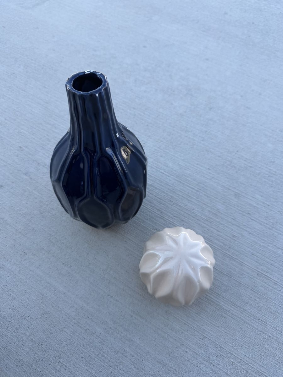 Vase Set - Blue & Cream