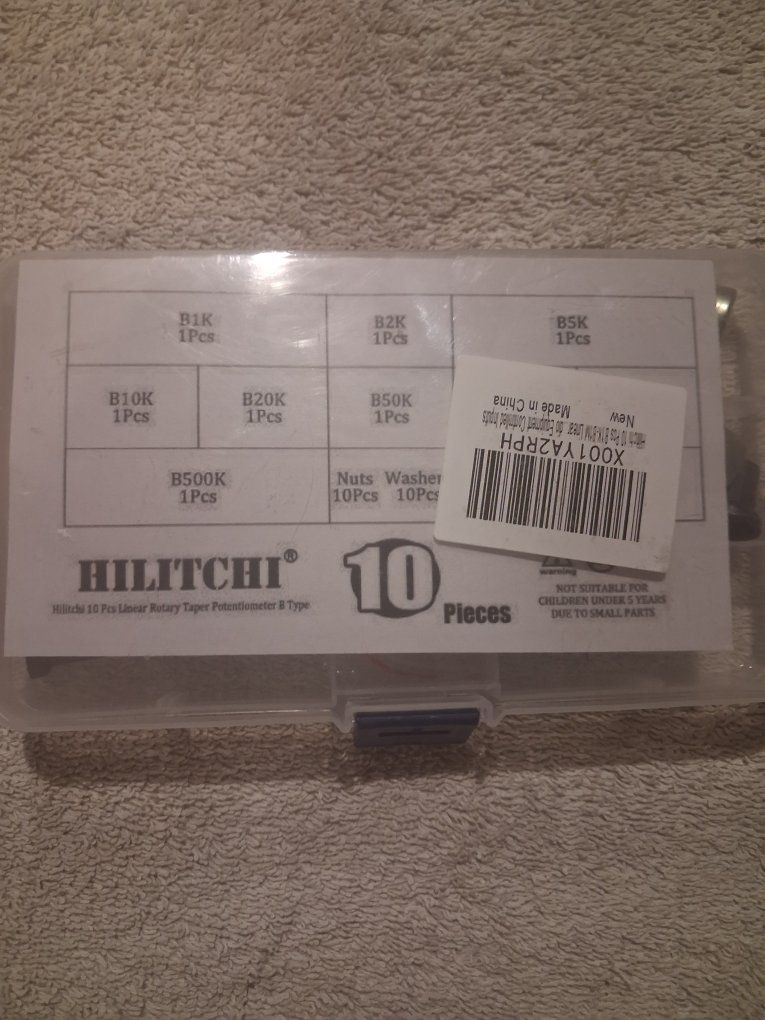 Hilitchi 10-piece Linear Rotary Taper Potentiometer B-Type kit