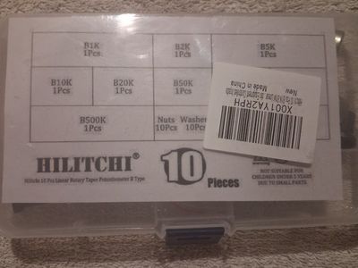 Hilitchi 10-piece Linear Rotary Taper Potentiometer B-Type kit