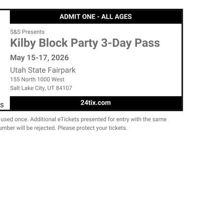 3 Day Kilby Block Party Tickets