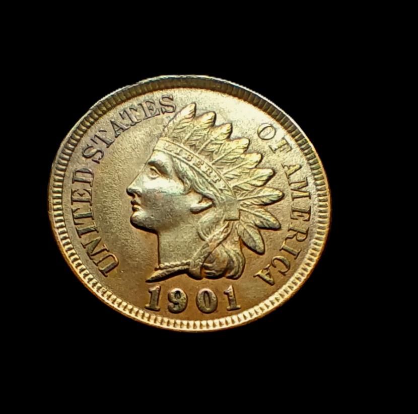 1901 Indian Head Cent Uncirculated! 4 Diamonds! A beautiful coin!