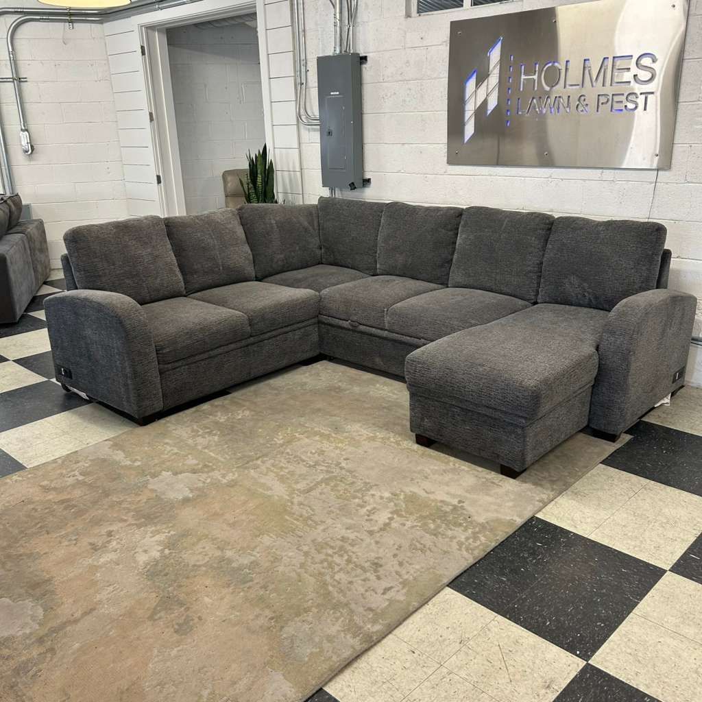 LIKE NEW!! COSTCO CODDLE ARIA SLEEPER SECTIONAL W/ REVERSIBLE CHAISE & STORAGE!!