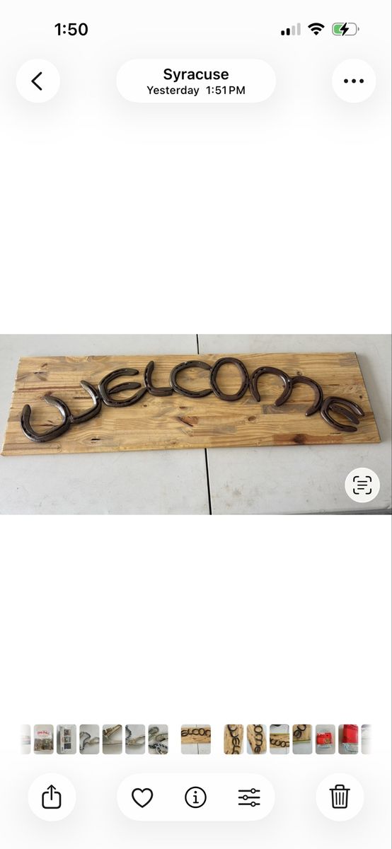 Vintage Real Horseshoe Welcome Sign