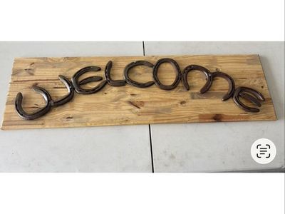 Vintage Real Horseshoe Welcome Sign