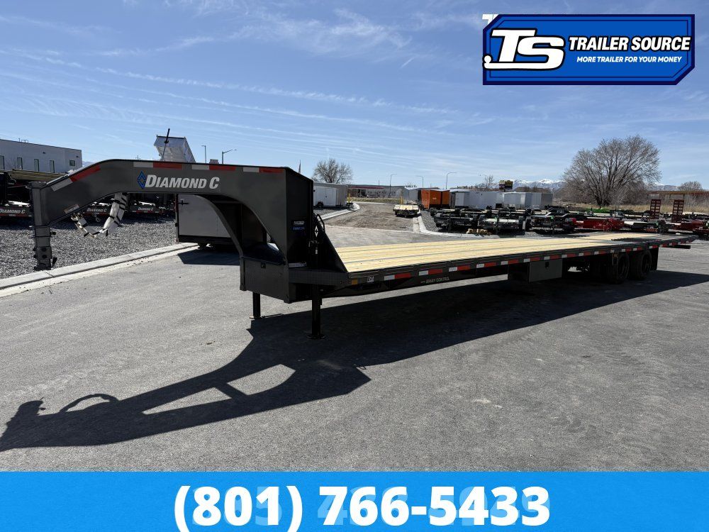 8.5x40 Diamond C FMAX-HDT 216 Gooseneck Hydraulic Dovetail Equipment Trailer -  40K GVWR - Hydraulic Jack(s)