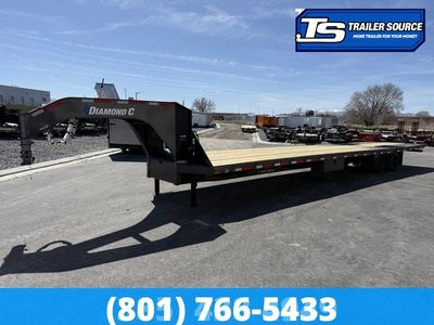 8.5x40 Diamond C FMAX-HDT 216 Gooseneck Hydraulic Dovetail Equipment Trailer - 40K GVWR - Hydraulic Jack(s)