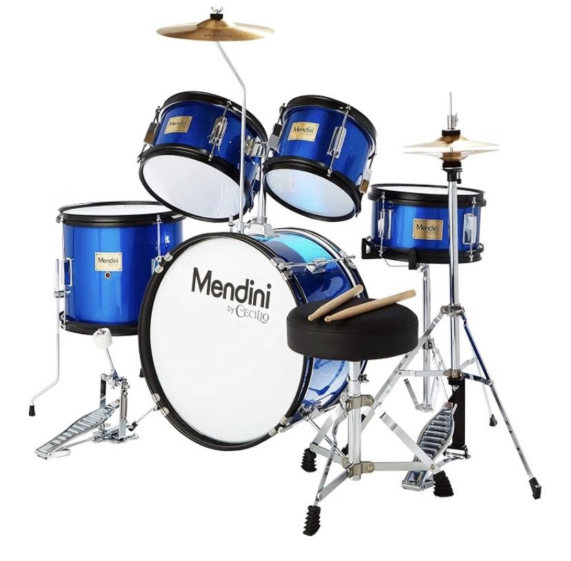 Mendini by Cecilio Blue Complete Junior Drum Set