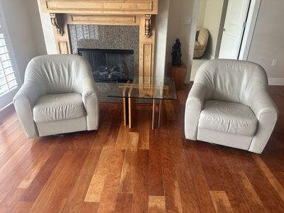 Leather swivel chairs