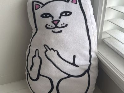 Rip N Dip Lord Nermal Cat Middle Finger Pillow Plush