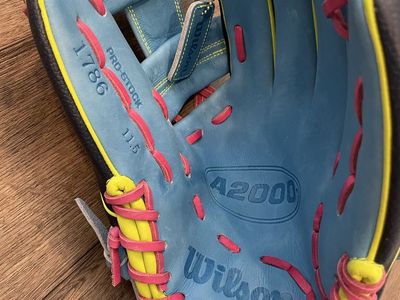 Wilson A2000 1786 Pro-Stock 11.5" Infield Baseball Glove - Blue/Pink/Yellow