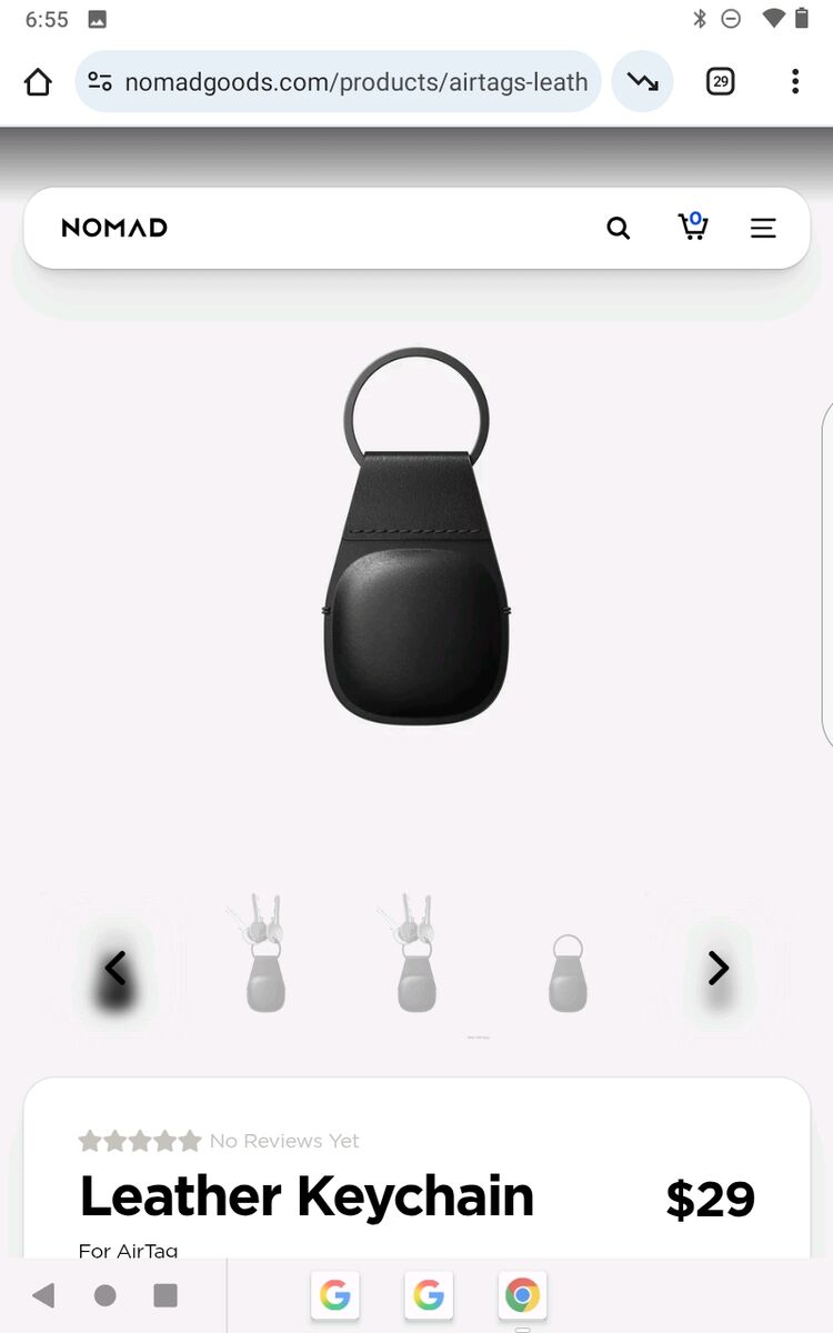 Leather Keychain for AirTag, NOMAD