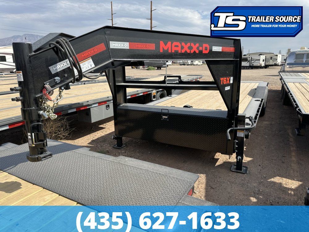 8.5x24 Maxx-D T6X Gooseneck Power Tilt Trailer -  14K GVWR - Wide Body w/ Drive Over Fenders, Winch Package